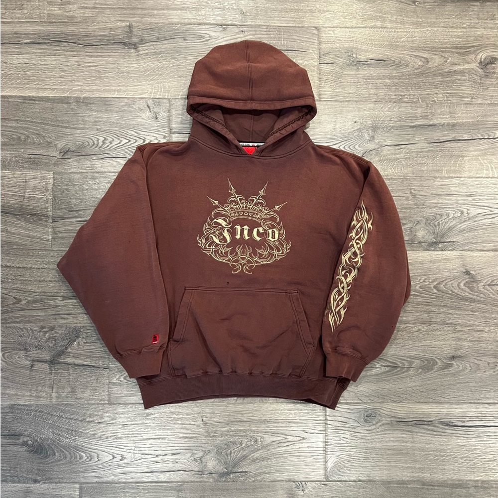 Extremely Rare Vintage 90s JNCO Brown Tribal Hoodie - Size XL